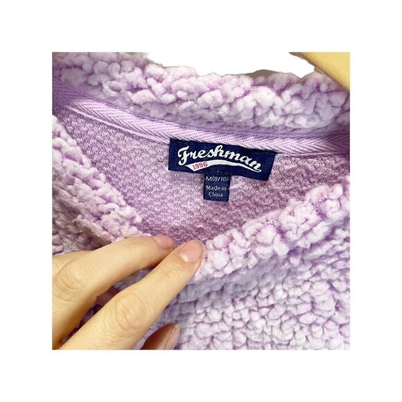 Freshman Girls M 8/10 Purple Sherpa Pullover Sweater Long Sleeved Casual - Picture 4 of 4